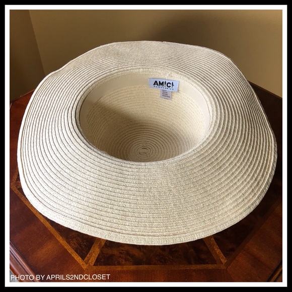 OVERSIZED WIDE BRIM FLOPPY WOVEN IVORY SUN HAT A2C - Picture 5 of 8